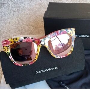 Dolce & Gabbana Floral sunnies Sunglasses with Pink and Yellow Accents